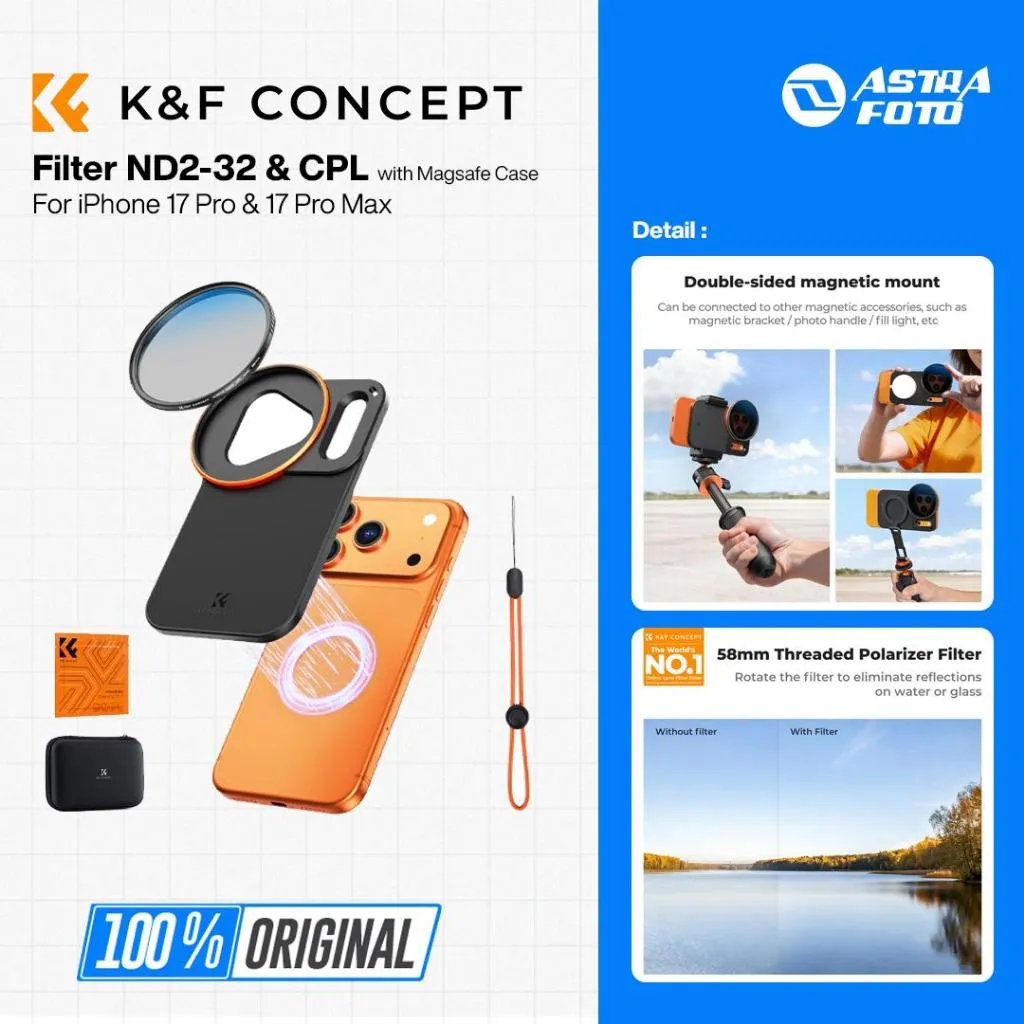 KNF Concept Filter ND2-32 & CPL with Magsafe Case For iPhone 17 Pro & 17 Pro Max K&F Concept Smartphone Filter