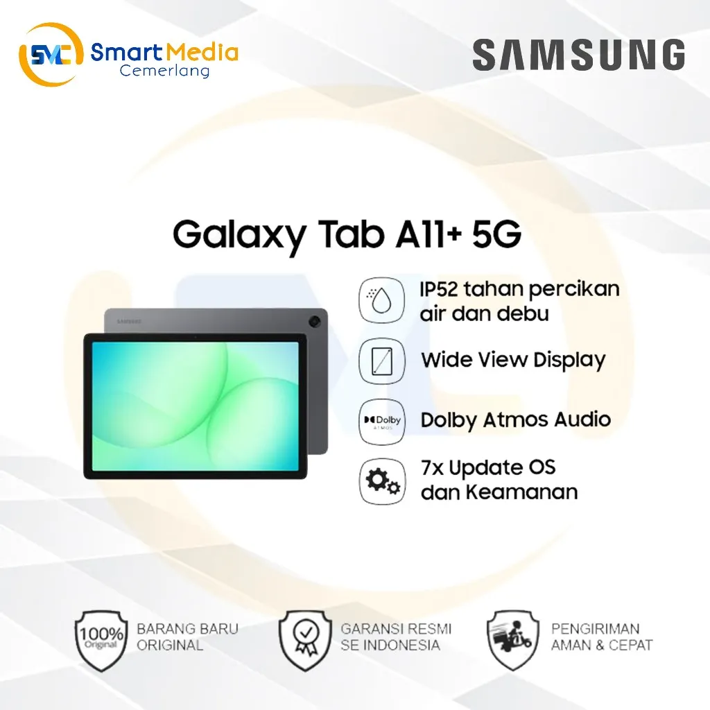 SAMSUNG GALAXY TAB A11 PLUS 5G (6GB/128GB) GREY + BOOK COVER