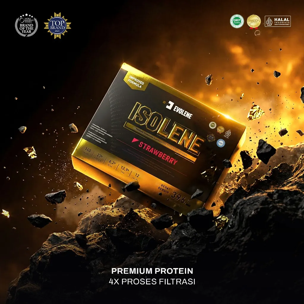 Evolene Isolene 12 Sachet/396gr - Whey Protein Isolate - Suplemen Fitness - Suplemen Workout