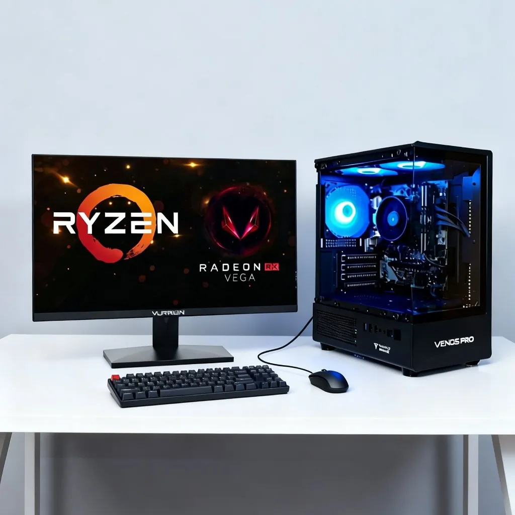PC Gaming Fullset Ryzen 7 + Ram 32GB + Vga RX 8GB DDR5 + HDD 1TB + SSD + Monitor LED 24 inc