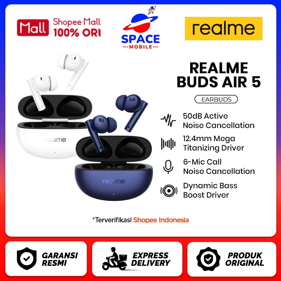 Realme Buds Air 3 - Buds Air 5 Headset - Garansi Resmi
