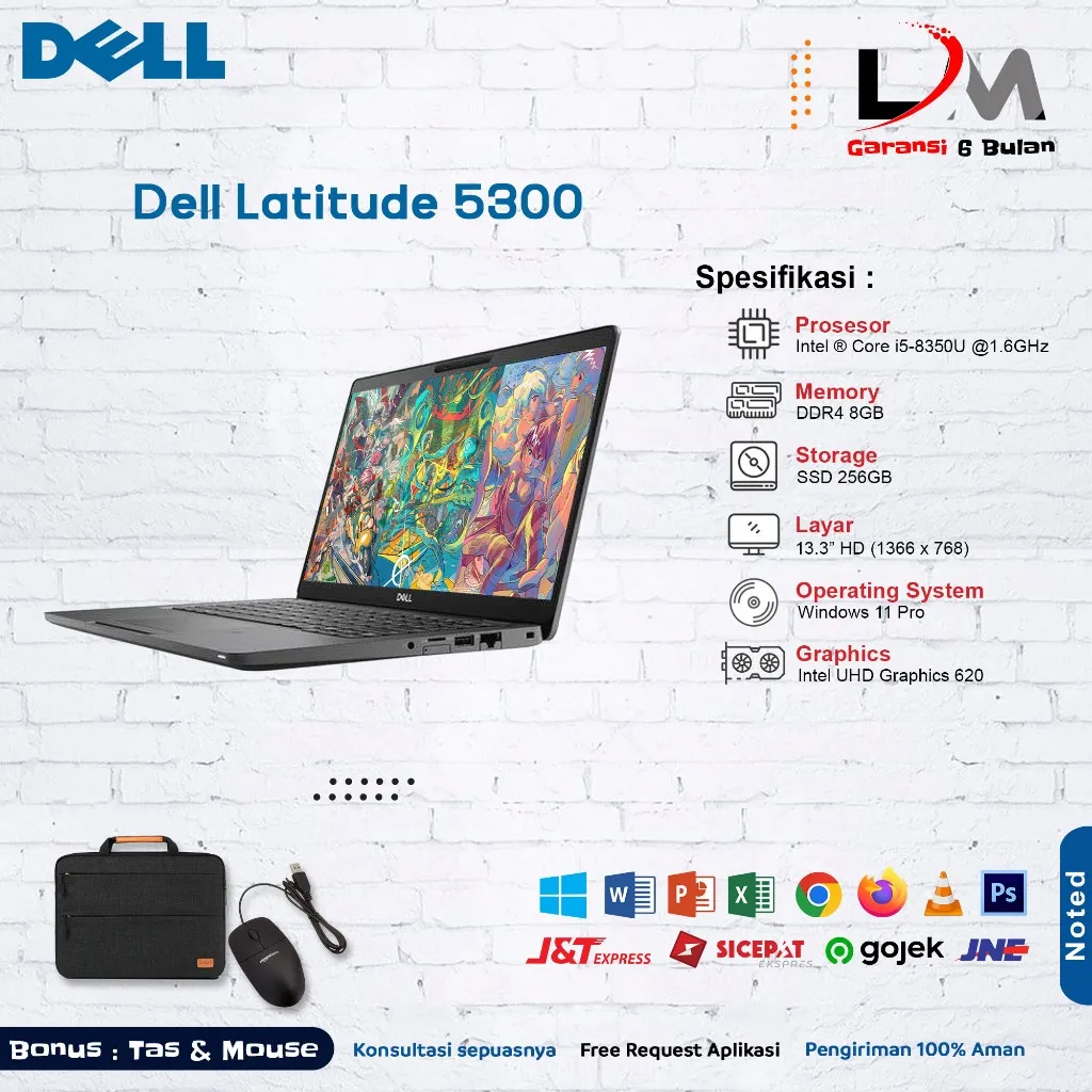 Laptop Gaming Dell Latitude Core i5 / i7 RAM 8GB SSD 256GB Win 10 Murah Bergaransi 6 Bulan Full Game