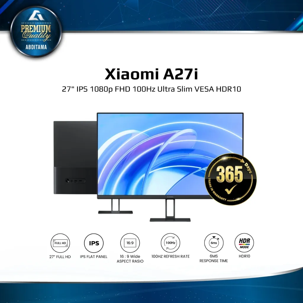 XIAOMI A27i 27inch IPS FHD 1080p 100Hz HDR10 HDMI 1.4x1 Vesa 100x100