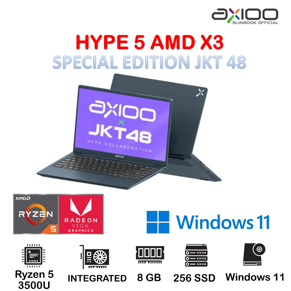 LAPTOP AXIOO HYPE 5 AMD X3 RYZEN 5 3500U 8GB 256GB WINDOWS 11 14FHD