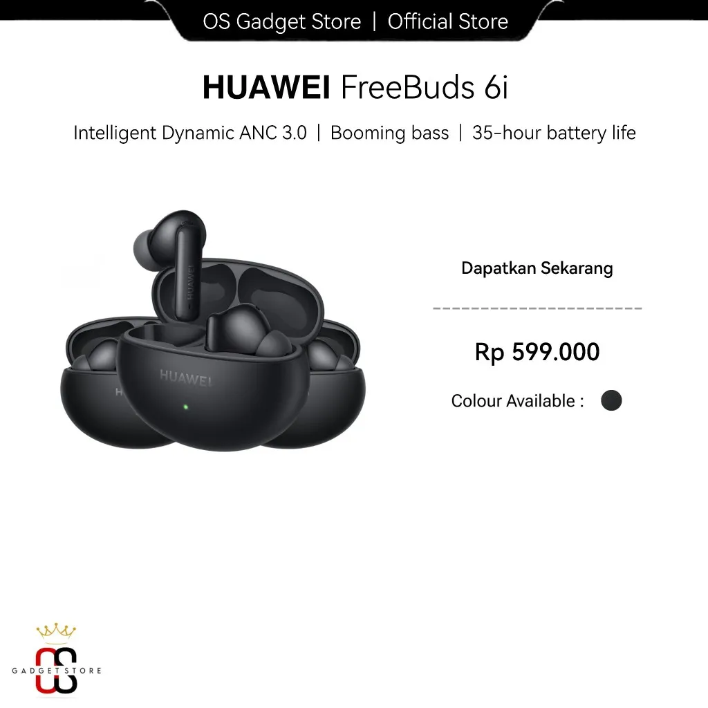 HUAWEI FreeBuds 6i  |  Intelligent Dynamic ANC 3.0  |  Booming bass  |  35-hour battery life