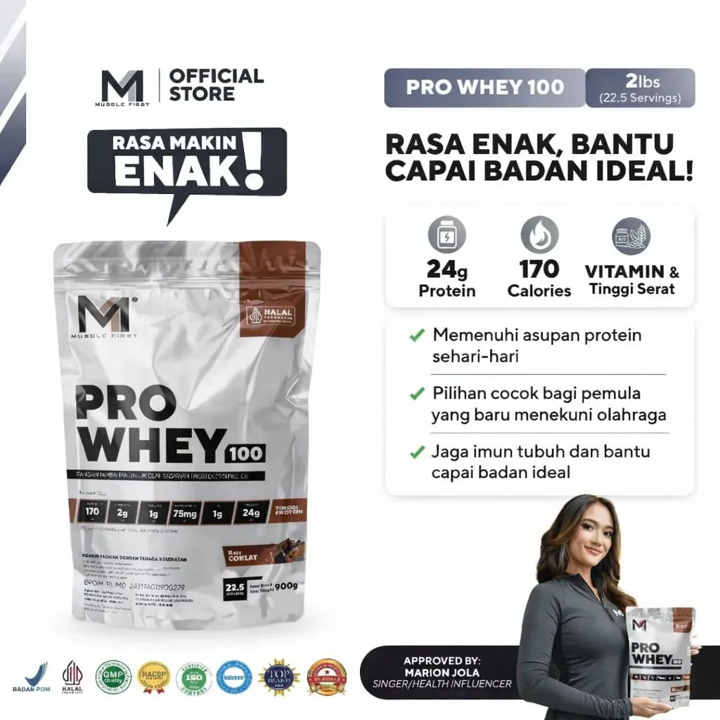 Muscle First Pro Whey 100 2lbs 23 Serving Whey Protein Massa otot Dan Diet Suplemen Fitness