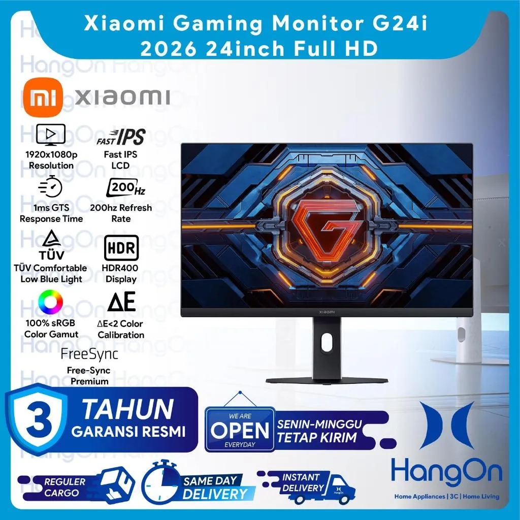 Xiaomi G24i / G24i 2026 Monitor Gaming 23.8 Inch HDR Display 1080P 180Hz / 200Hz Fast IPS FHD Resolution | 24inch Full HD 1080P | 1ms GTG Response Time | Freesync Premium Free-Sync | TÜV Comfortable Low Blue Light