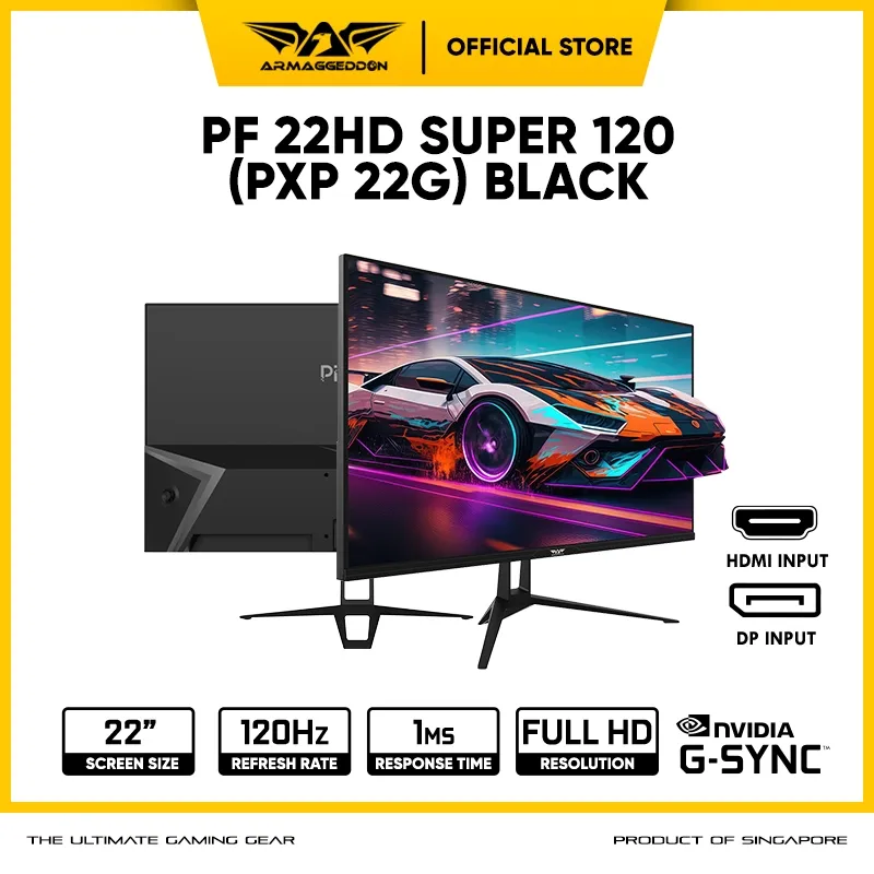 Armaggeddon PF22HD SUPER Full HD Nvidia G-SYNC Frameless Gaming Monitor | 120Hz | 1ms Response Time - Garansi 3 Tahun