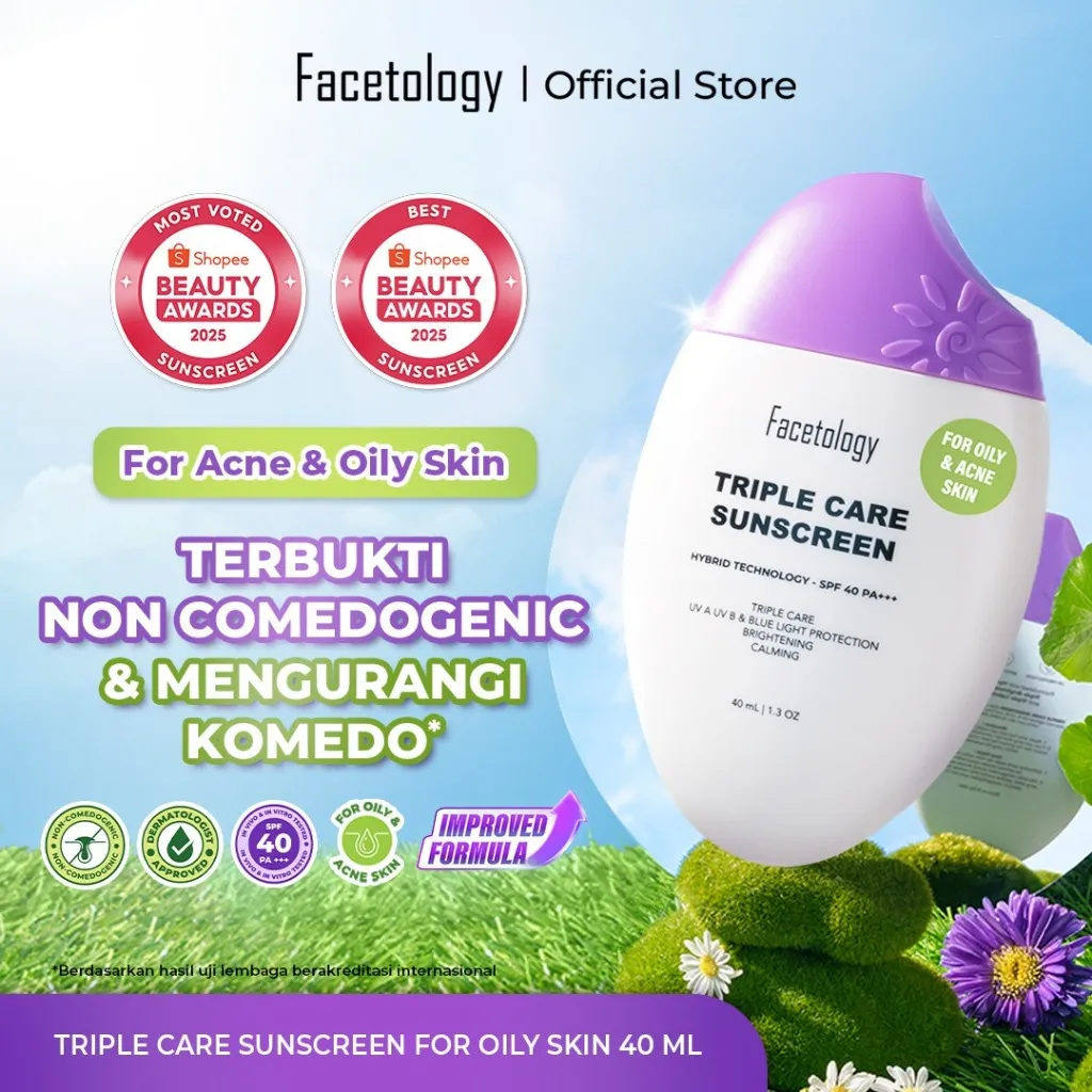 [New Matte Formula] Facetology Triple Care Sunscreen For Acne & Oily Skin SPF 40 PA+++ 40ML