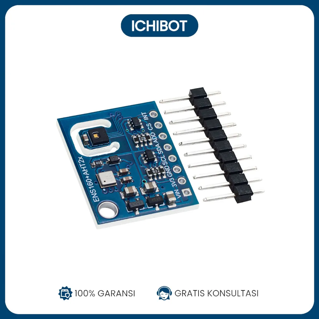 ENS160 + AHT21 – Air Quality Sensor Combo: eCO2, TVOC, Suhu, dan Kelembapan (I2C Interface)