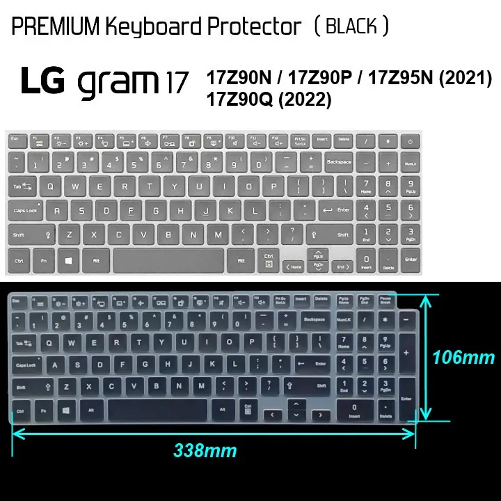 Keyboard Protector LG Gram 17z90n 17z90q - Premium BLACK