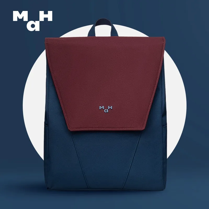 MAH Contrast Color Backpack Large Capacity Laptop Tas Wanita School Bag 15.6 (")