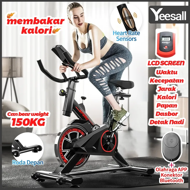 Spin Sepeda Statis Rumah Indoor Fitness Gym Spinning Bike Sepeda Kardio Fitness Alat Fitness