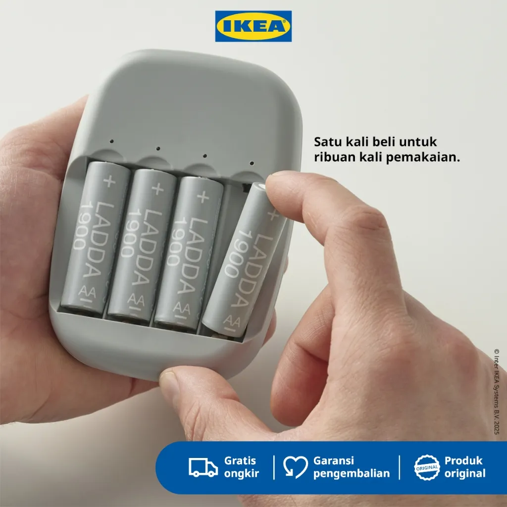 IKEA LADDA Baterai AA Yang Dapat Diisi Ulang / Rechargeable Battery 1900mAh 1.2v Isi 4pcs
