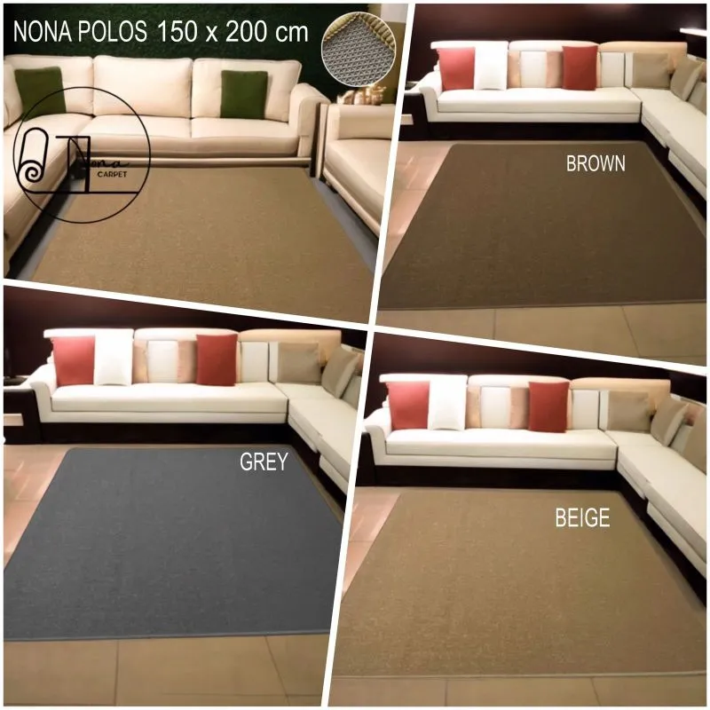 Karpet Polos Antislip 200x150 Karpet Ngonten Murah Premium ruang tamu Karpet Aesthetic Rugs Nona