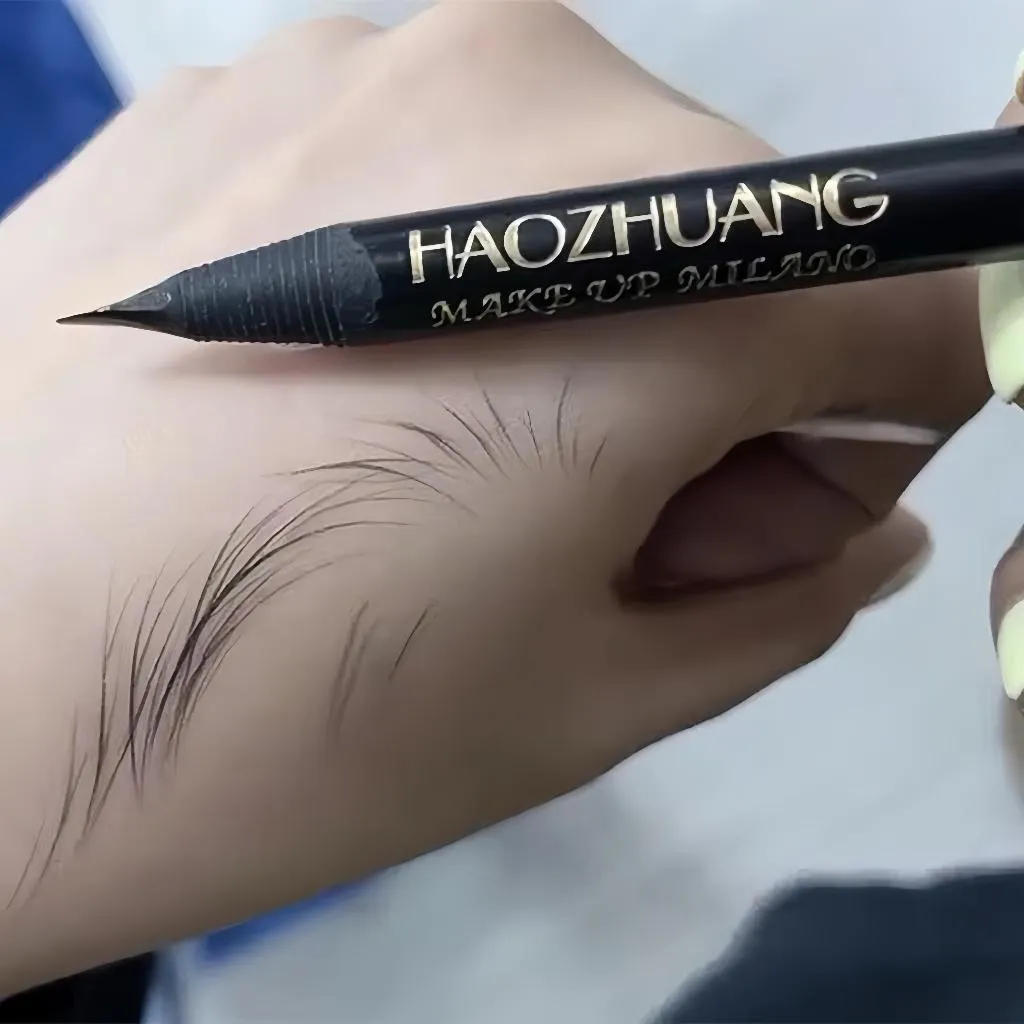 Haozhuang Eyebrow pencil  pensil alis tarik benang premium pigmented sulam tato tattoo microblading