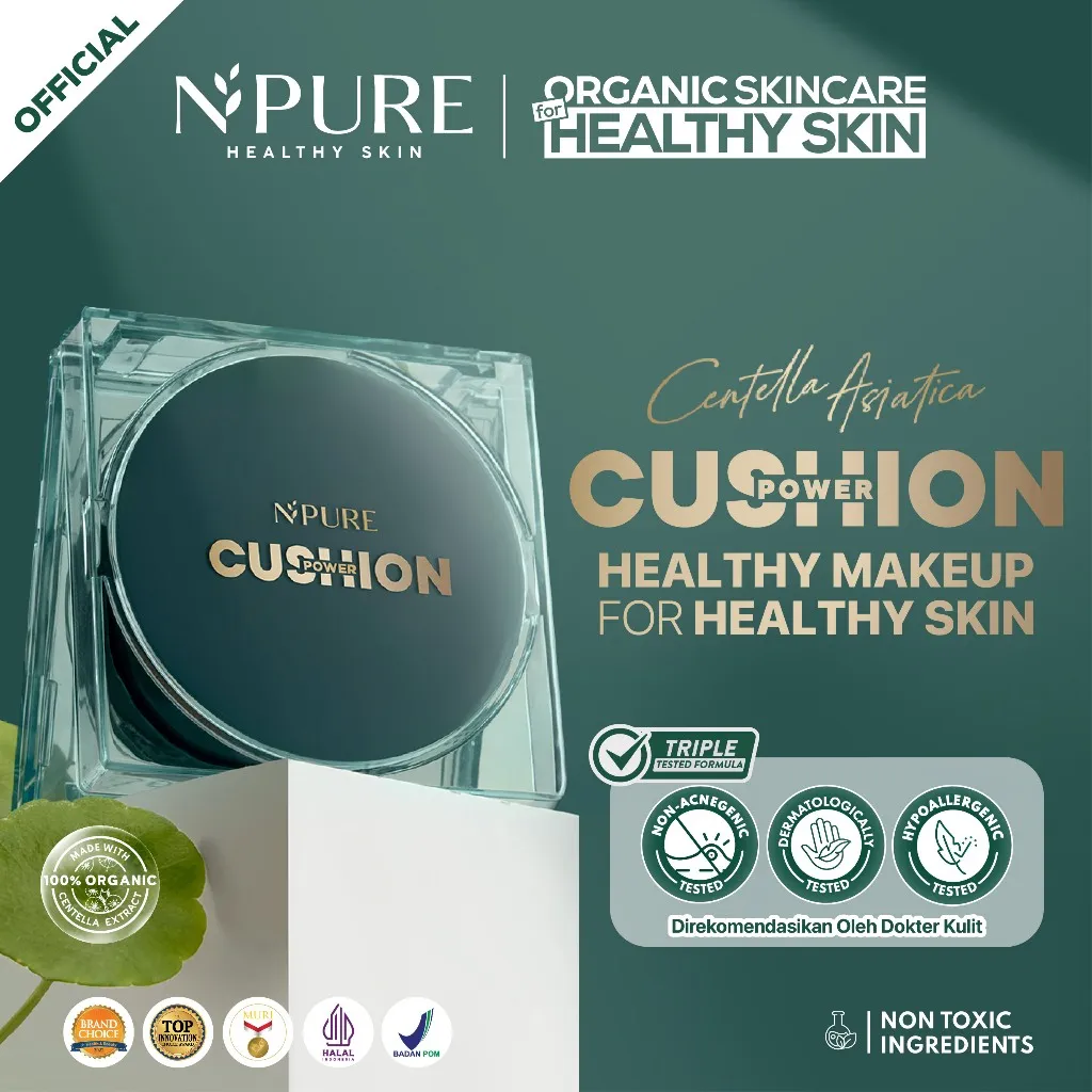 [BUY1GET1]NPURE Cica Flawless Matte Power Cushion / Full Coverage / Matte finish / Tahan lama / Oil-Control / Non-Oxidize / Long Lasting / Ringan / Blendable /Pore Blurring / Hypoallergenic / Dermatologically / Non Acnegenic / Aman Bumil Busui / HALAL