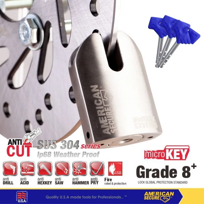 Gembok Motor Mini Tank Stainless Steel American Tool S731335