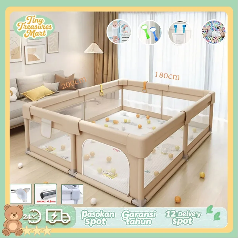 Tiny Treasures Mart Pagar Bayi Bermain Mandi Bola Anak Pembatas Kasur Pagar Mainan Anak Playground Anak