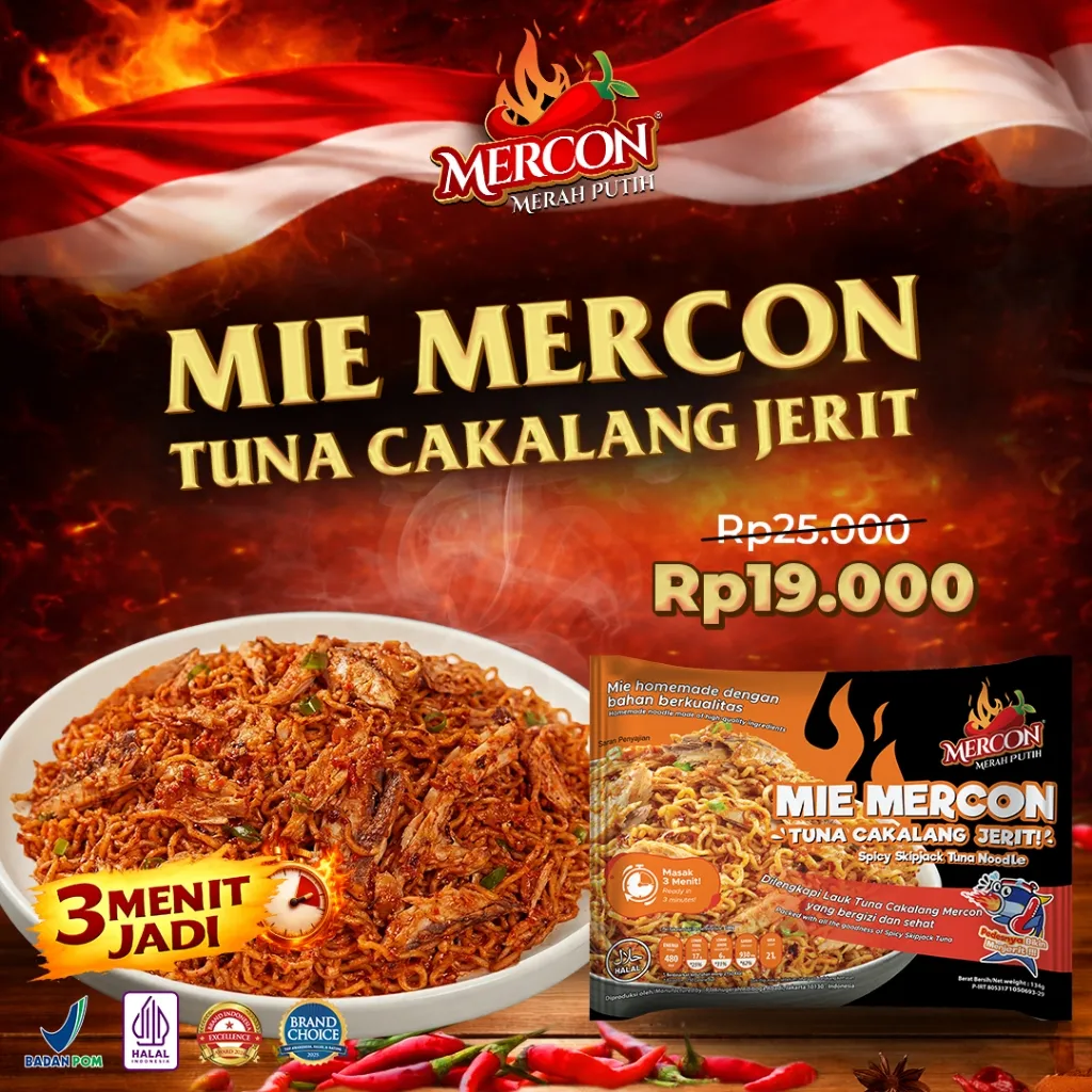 [NEW] Mercon Merah Putih - Mie Mercon Tuna Cakalang Jerit || Mie Goreng Pedas Instan