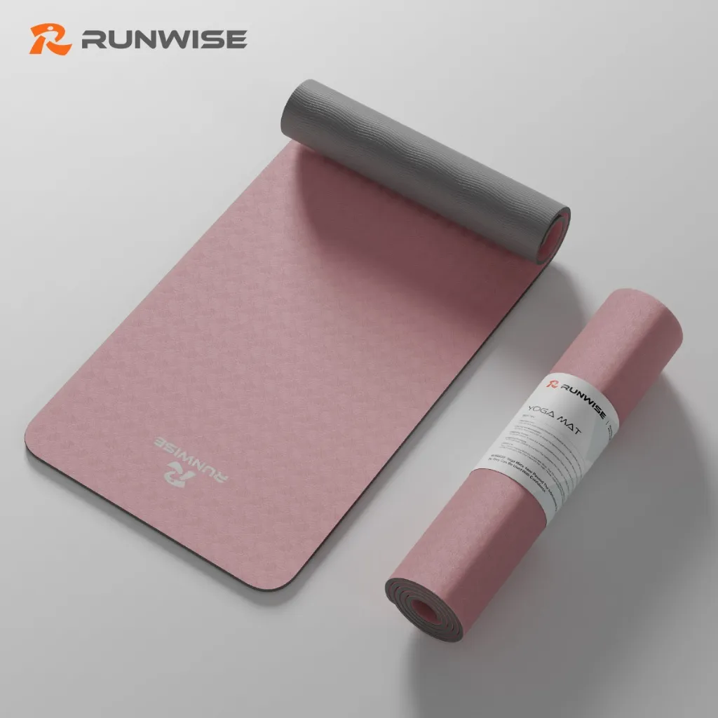 RUNWISE Matras Olahraga TPE 6/8mm - EXTRA WIDE 185x61cm - Anti Slip, Elastis, Ramah Lingkungan