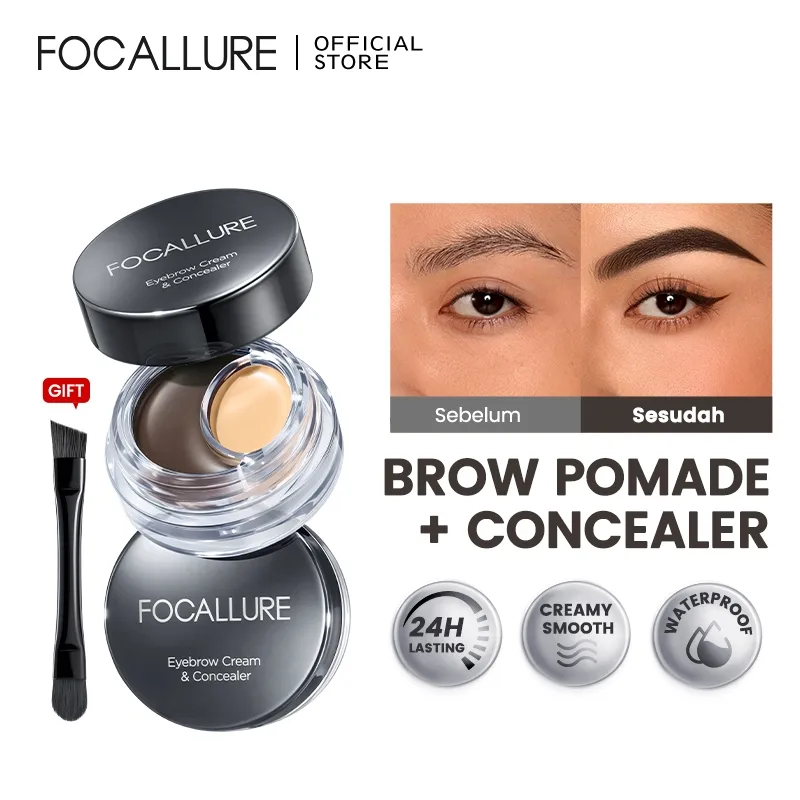 FOCALLURE 2-in-1 On & Fix Eyebrow Pomade & Concealer 24H Long-lasting Waterproof Smudge-proof
