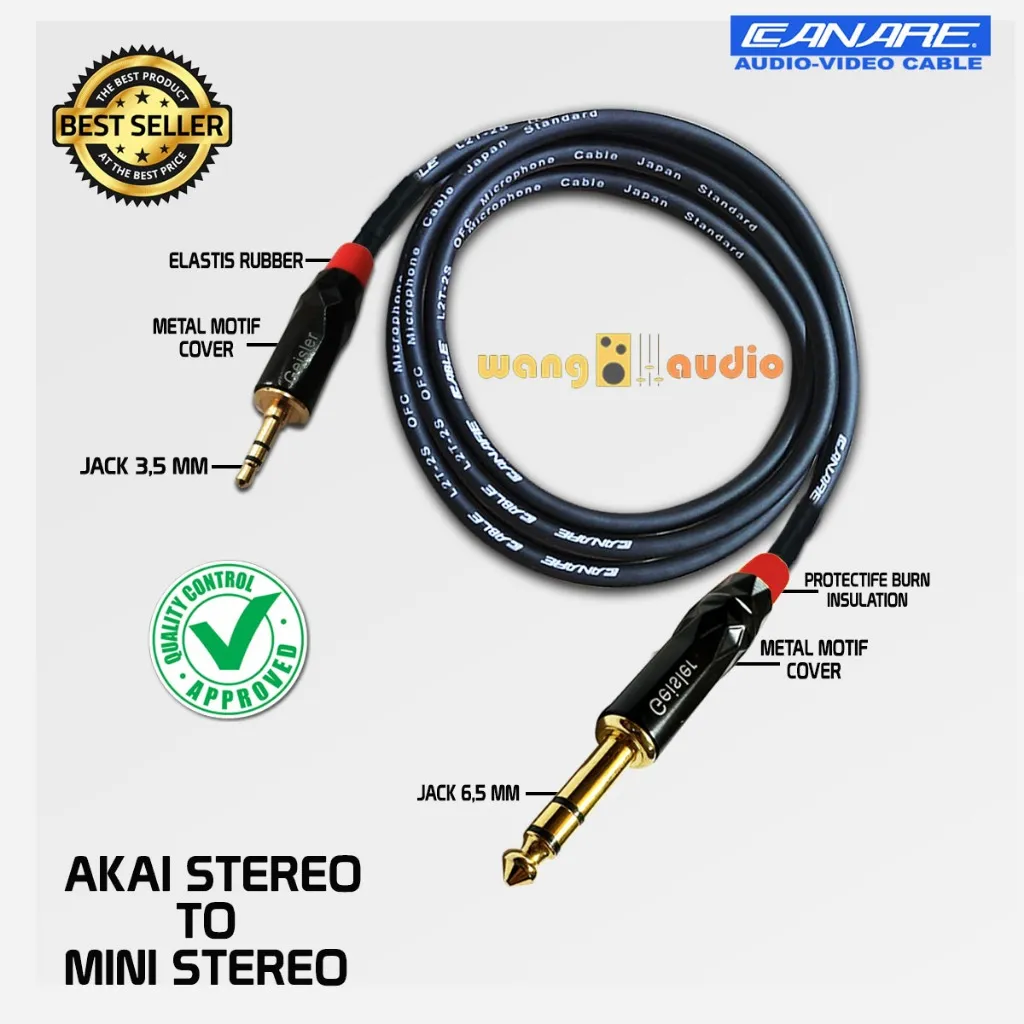 JAPAN STANDARD - Kabel audio / kabel aux Mini Stereo SLV to Akai Stereo GLD GEISLER - WANG