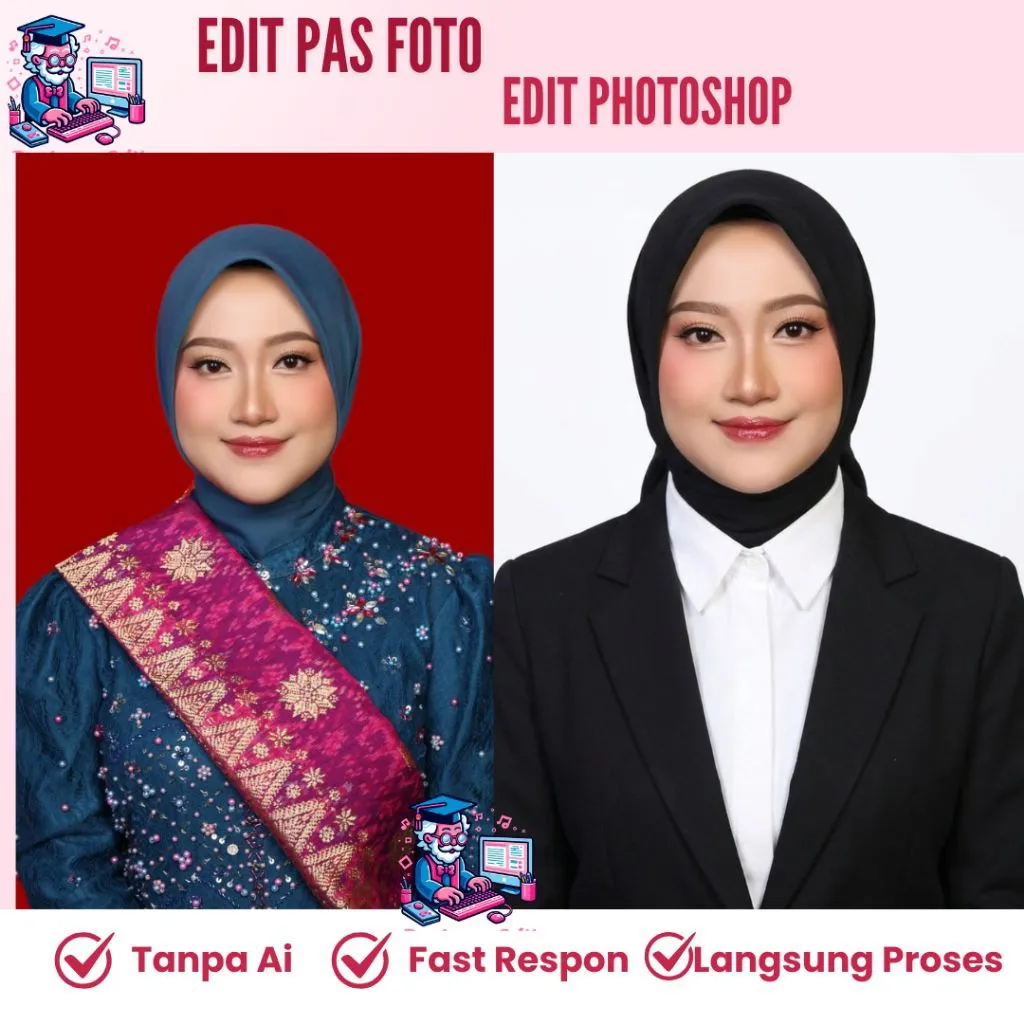 Jasa Edit Pas Foto Ganti Background Merah Biru – Edit Pas Foto Ganti Baju Jas / Kemeja – Jasa Photoshop Profesional Hasil Natural HD