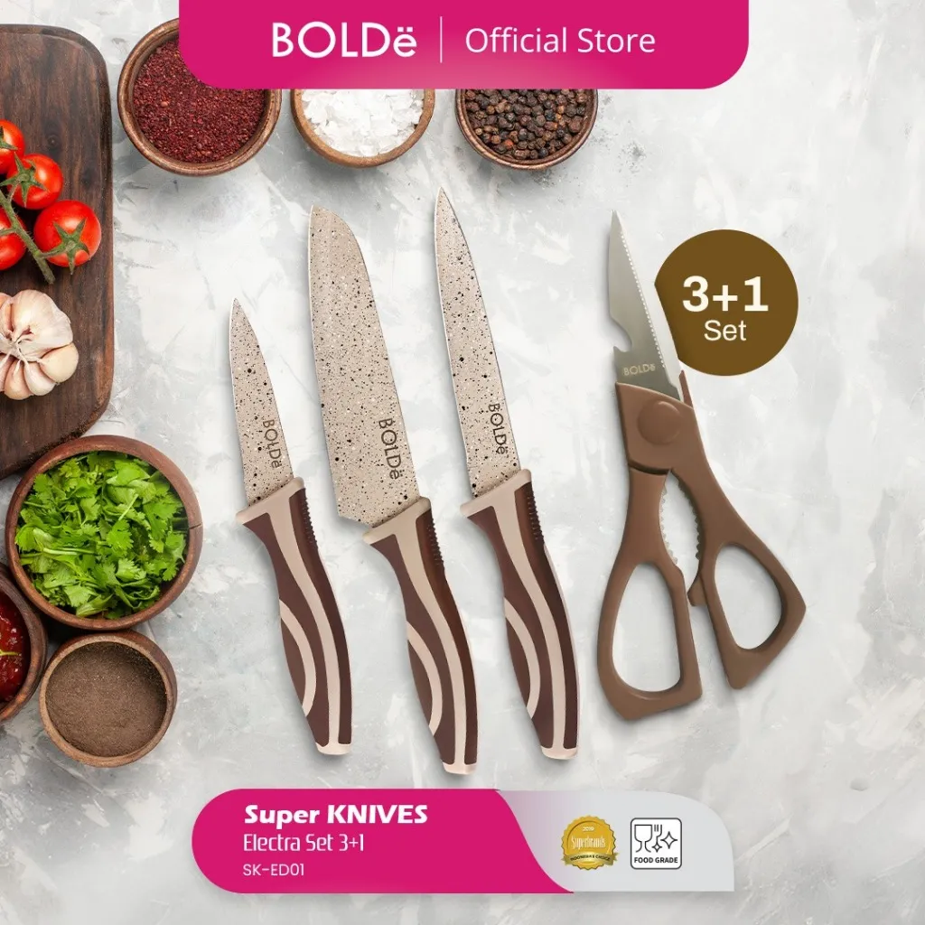 BOLDe Set Pisau + Gunting / Knives + Scissor Set Super Utensil� Electra