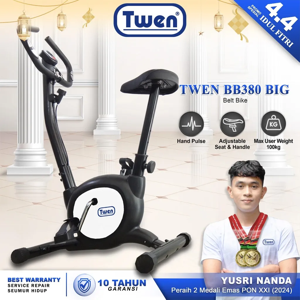 TWEN Sepeda Statis BB379 Big BB380 Big Exercise Bike Excercise Bike Belt Bike Sepeda Fitness Alat Fitness