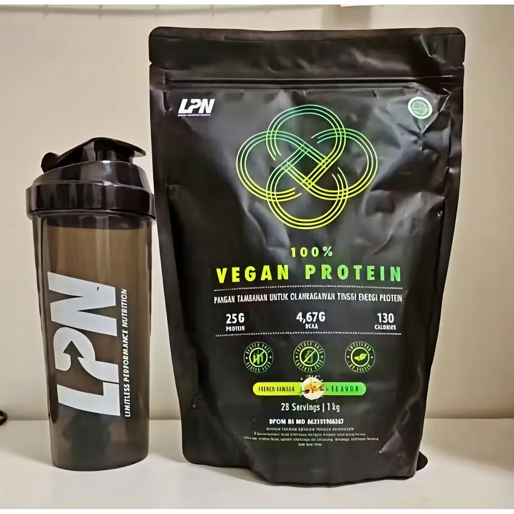 LPN 100% VEGAN PROTEIN 1KG BPOM Susu Protein Nabati Bebas Laktosa Plant Based