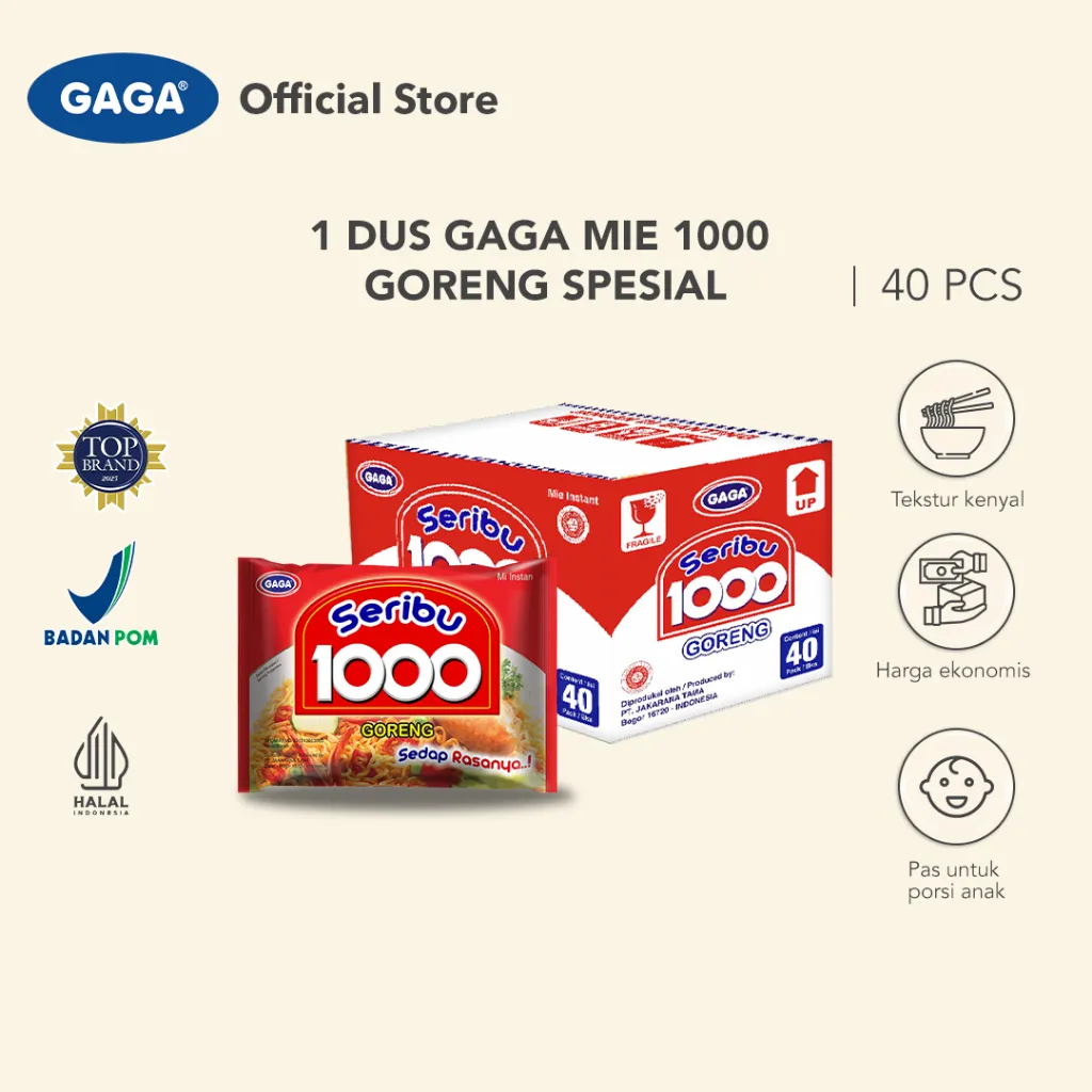 GAGA 1000 Goreng Spesial 50gr (1 Dus = 40 Pcs)