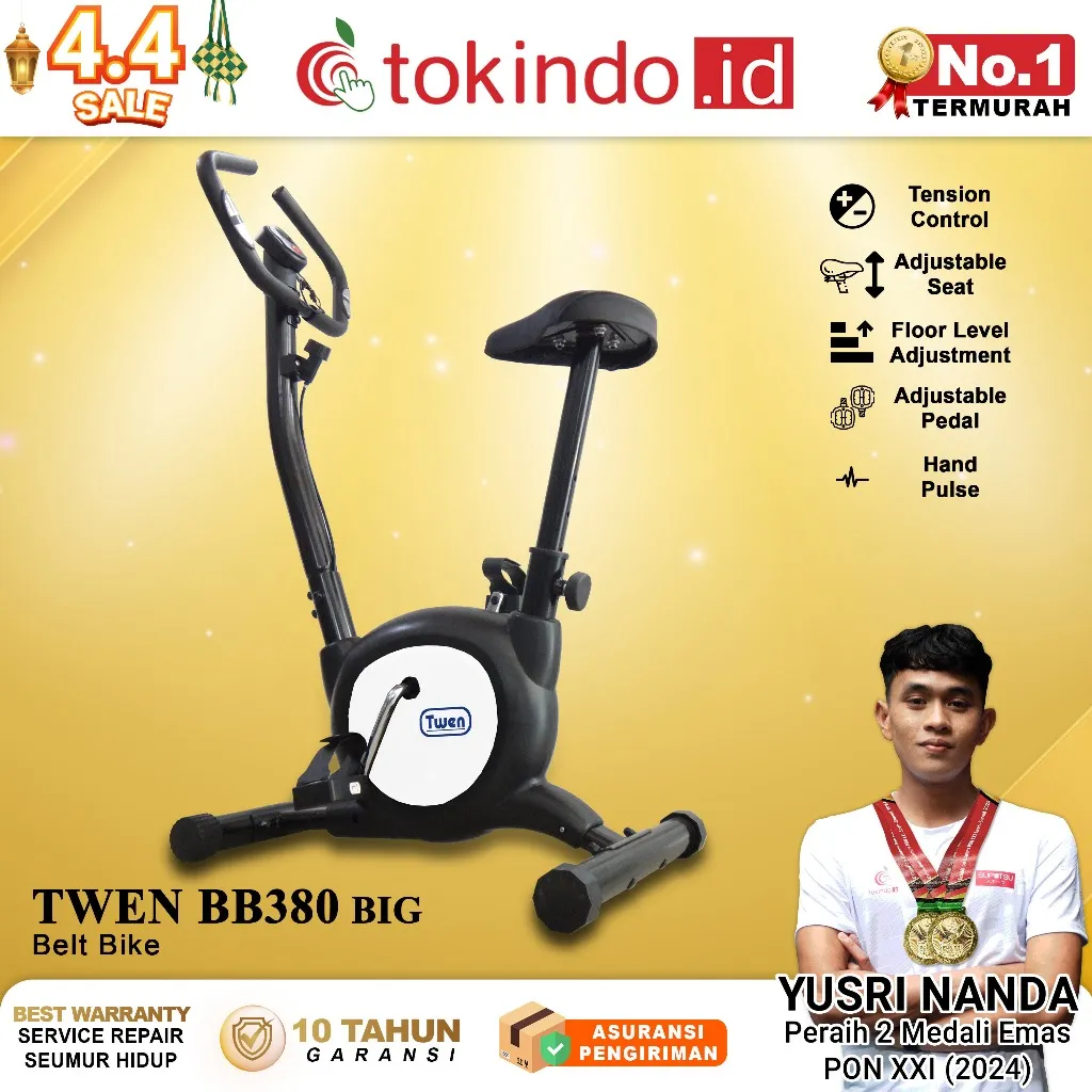 Sepeda Statis Twen BB379 Big BB380 Big / Exercise Bike / Belt Bike / Fitness / Alat Olahraga / Gym