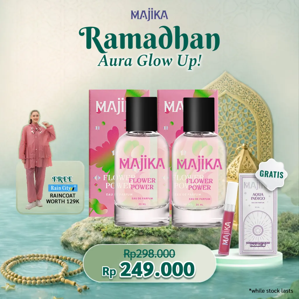 MAJIKA 2pcs Flower Power Eau de Parfum | 30 ML | Parfum Wanita Tahan Lama