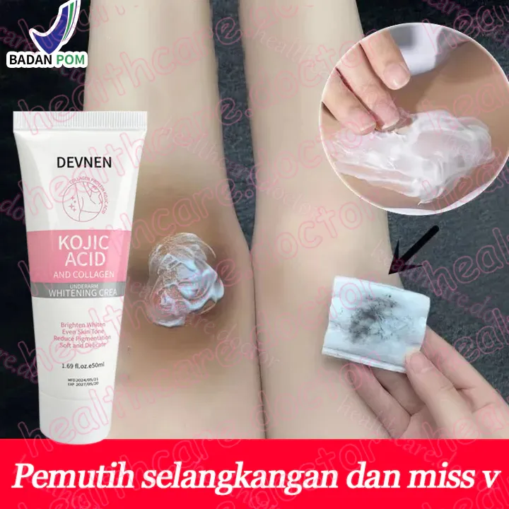 pemutih selangkangan dan  Krim pemutih ketiak   | Memutihkan Lipatan dan Bokong Gelap Secara Permanen Underarm Cream50g Efektif memutihkan kulit dengan cepat