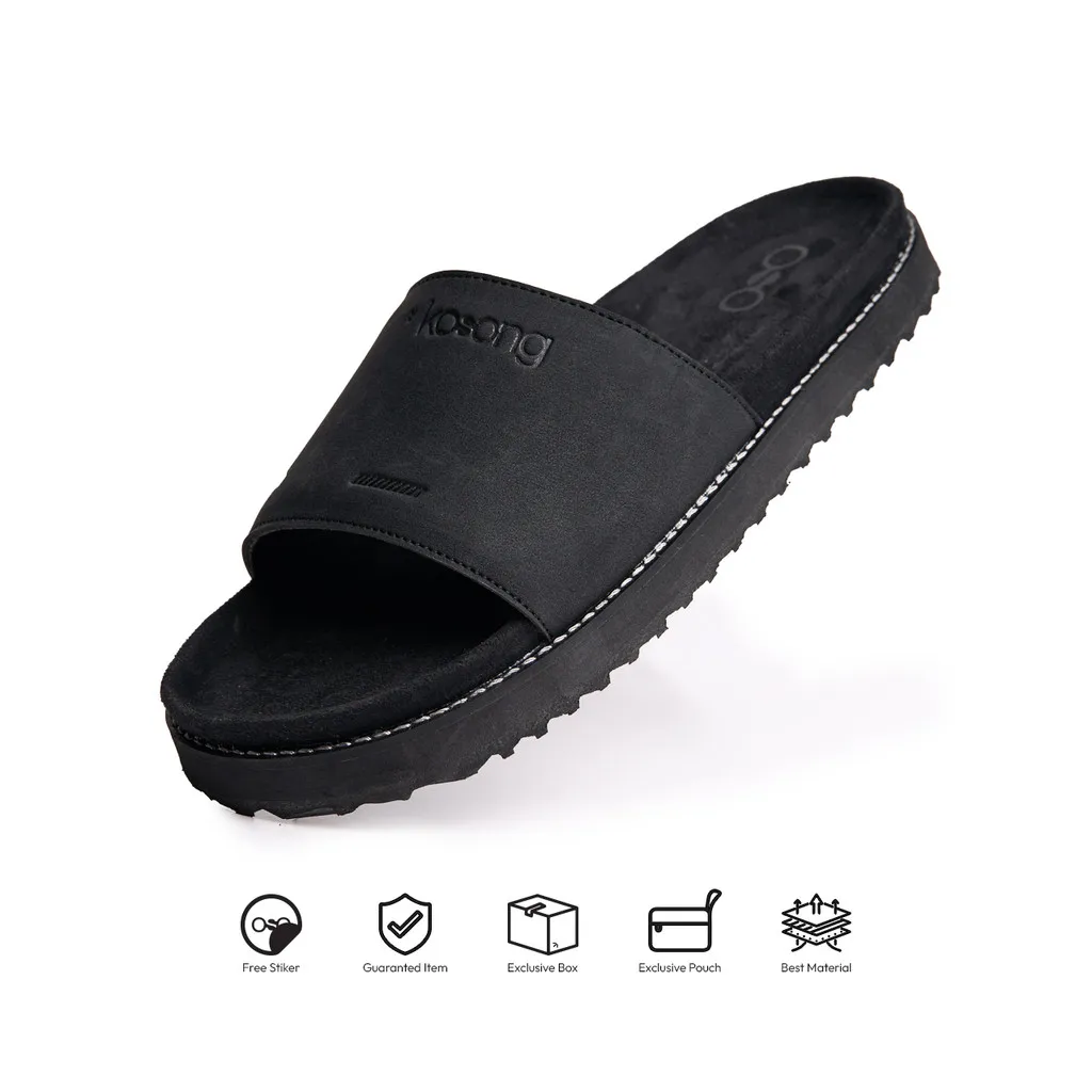 Kosong.Ltd Sandal Slop Slide Pria - Wanita Luxe Bold - Full Black
