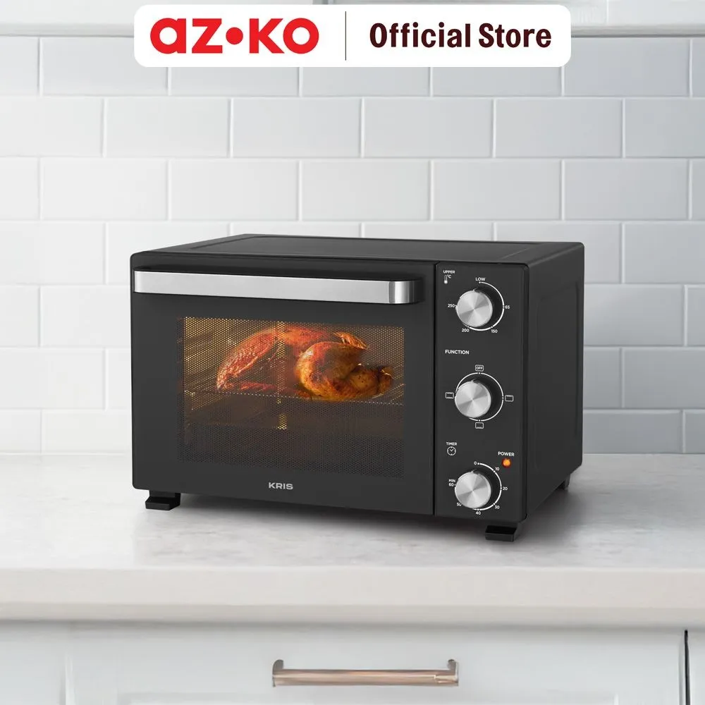 AZKO Kris 22 ltr Oven Toaster Duoglass - Hitam Pemanggang Makanan Panggangan Food Heater Perlengkapan Dapur Kitchen Electronic