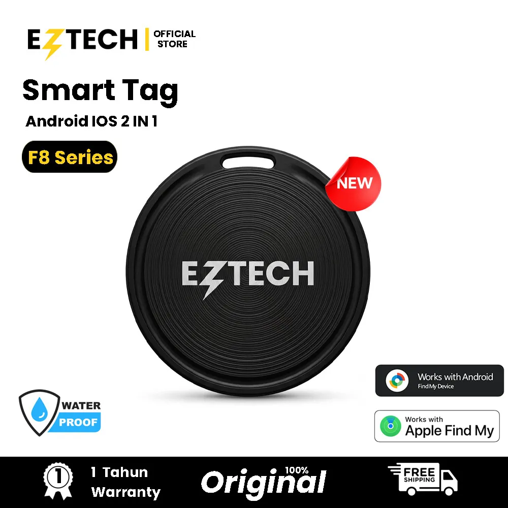 EZTECH  Smart Tag F8 GPS Locator Bluetooth Android iPhone IOS  Airtag Smart Tracker | Pelacak Lokasi GPS | Air Tag  FInd My Google Tag[ EZTECH]