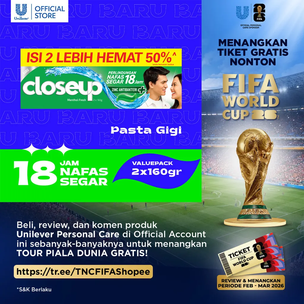 Closeup Pasta Gigi Menthol Fresh Valuepack 2x160gr