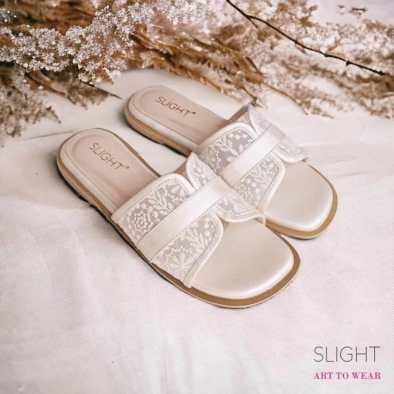 SLIGHT Sandal Wanita Slip On Brokat Cassia Lebaran