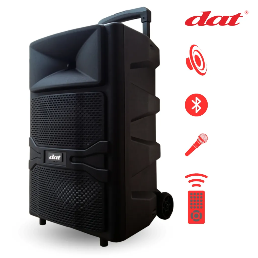SPEAKER PORTABLE SPEAKER DAT DT 1210FT 12 INCH MIC WIRELESS 2 UNIT SPEAKER TROLLY SPEAKER BERGARANSI