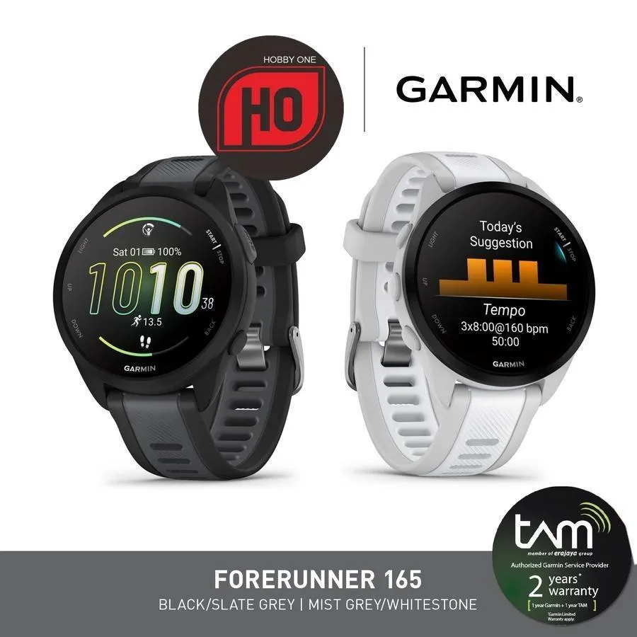 Garmin Forerunner 165 - GPS Running Watch Heart Rate Monitor Smartwatch