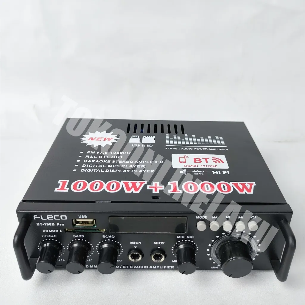 AMPLIFIER FLECO BT-198B PRO/ AMPLI BLUETOOTH / AMPLIFIER KARAOKE WIRELESS / POWER AMPLIFIER FLECO