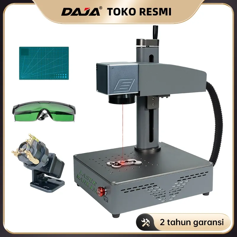 Mesin ukiran laser DAJA, perhiasan emas dan perak, printer plastik stainless steel, mesin ukiran logam aluminium