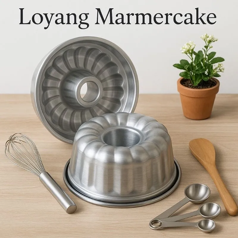 Loyang Bolu Marmer / Tulban Anti Lengket Ukuran 24cm - Cetakan Kue Bolu Bulat Oven