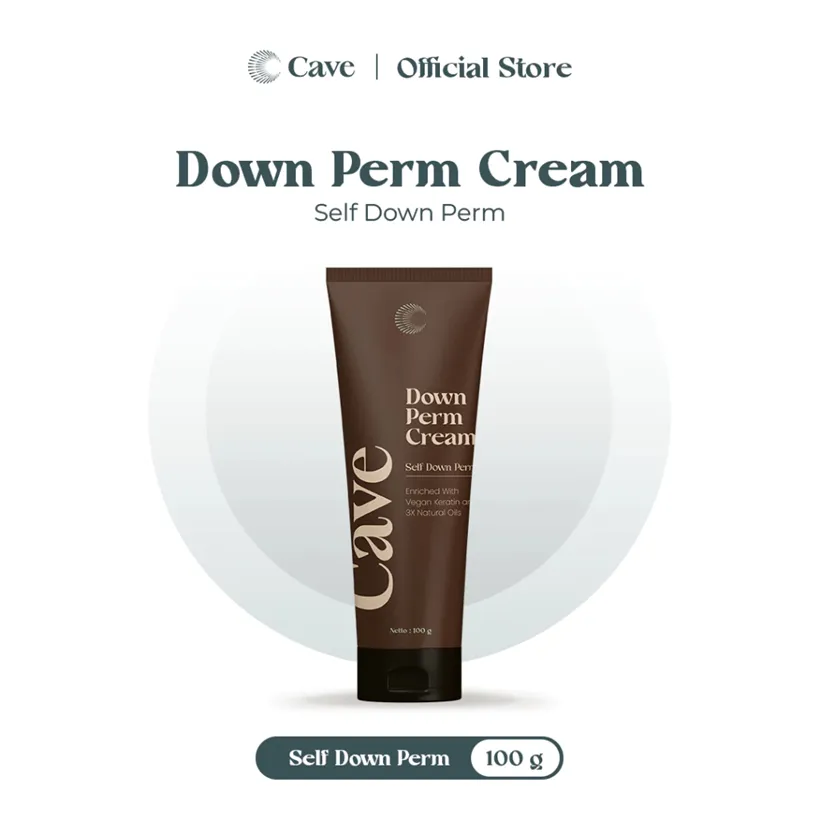 PROMO Cave Down Perm Cream 100 gr - Gel Down Penata dan Smooting untuk Styling Rambut Pria