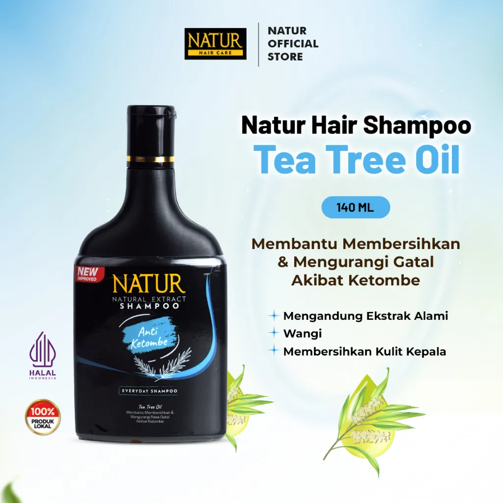 Natur Hair Shampoo Anti Dandruff 140 ML - Shampoo Perawatan Rambut Berketombe