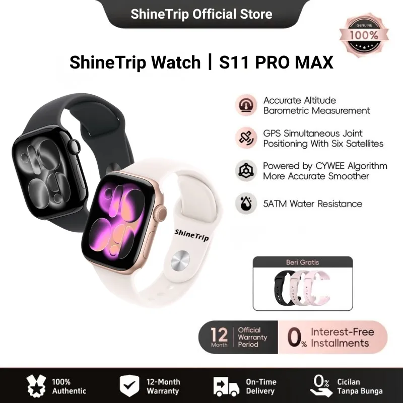 ShineTrip Smartwatch S11 Pro 2.3 lnchGanti dial Display Heart Rate Lipid BloodOxygen Monitor lP68 Waterproof JamTangan Smartwatch wanita pria