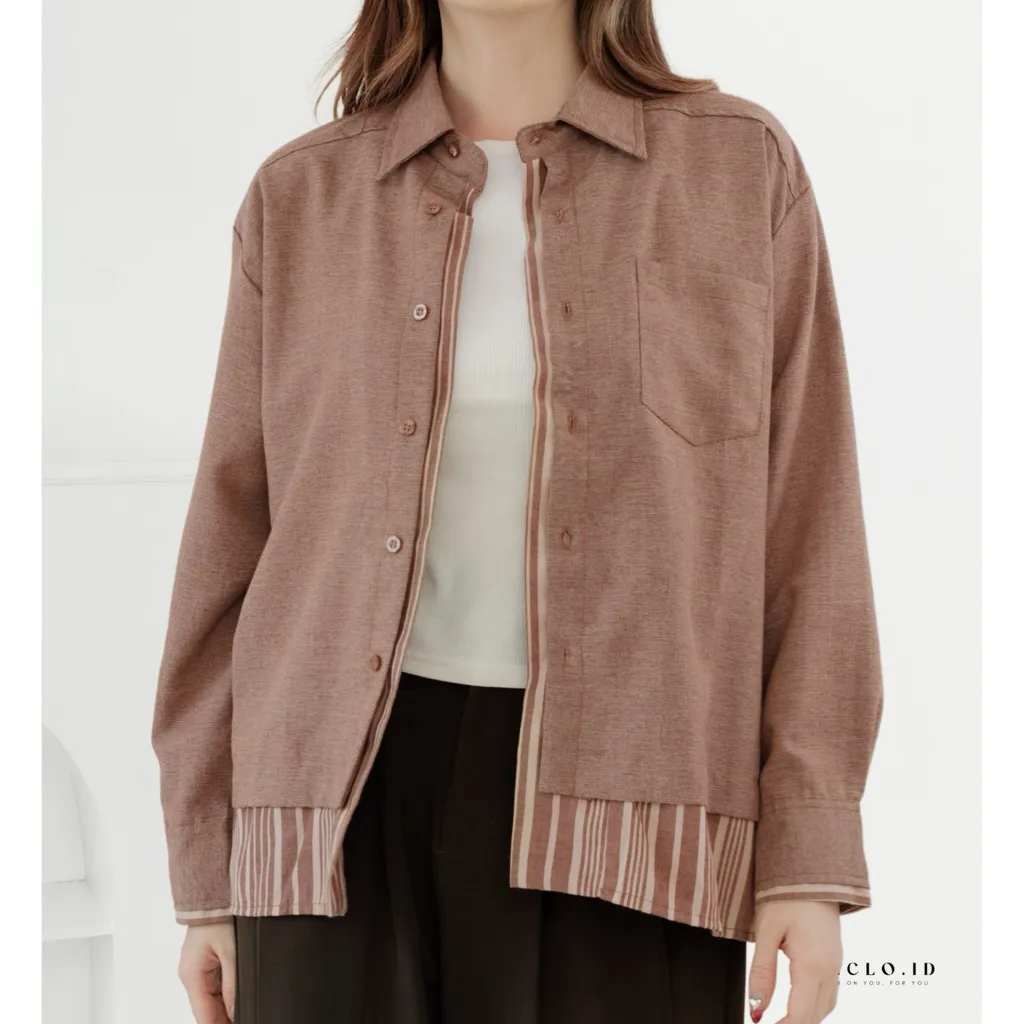 HECLO.ID - Finley Layer Cotton Shirt  | Atasan Wanita | Kemeja Wanita
