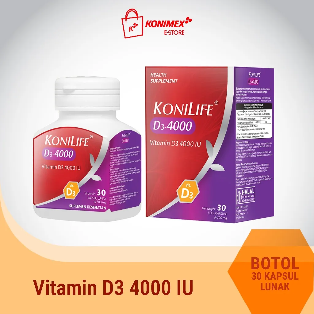 Konilife D3-4000 – Suplemen Vitamin D Untuk Membantu Menjaga Daya Tahan